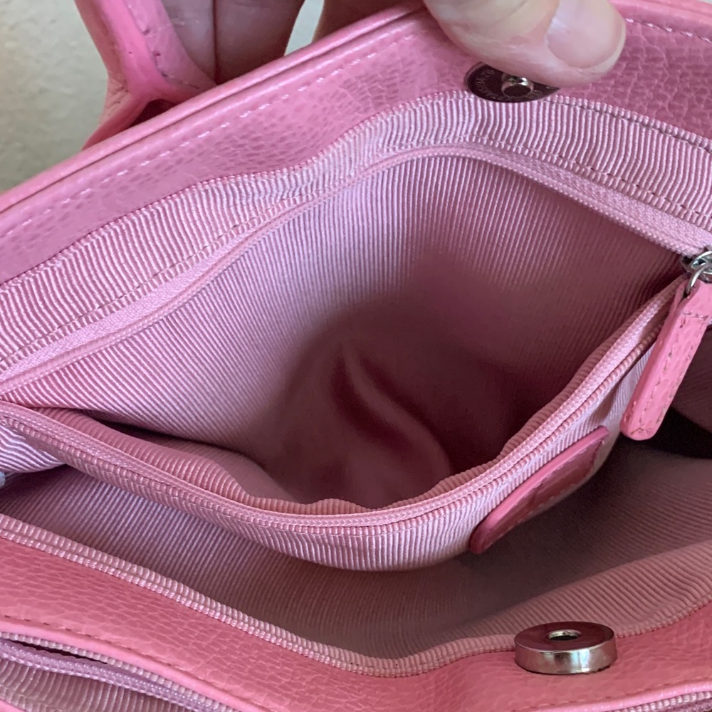 Vintage JASPER CONRAN Pink Leather Satchel with dust bag. - Picture 11 of 16